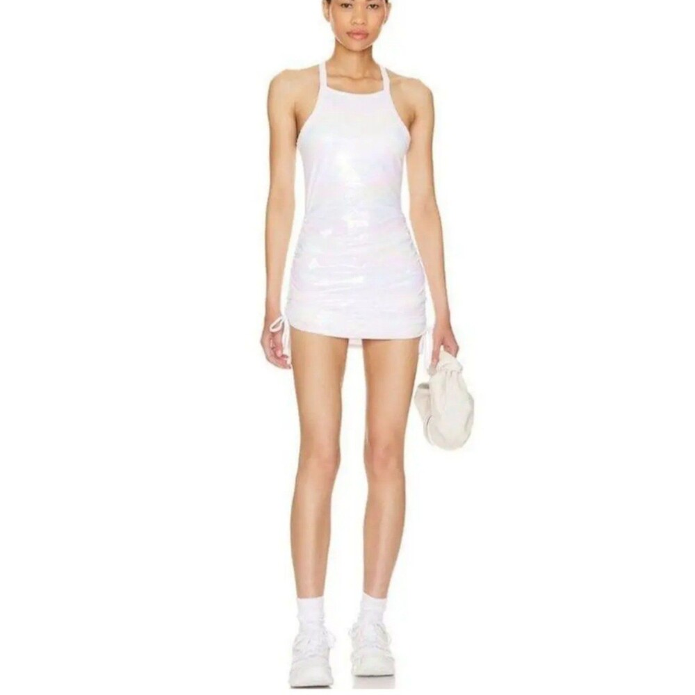Women's Eleven by Venus Williams Victory Mini Dress Foil Iridescent White Small